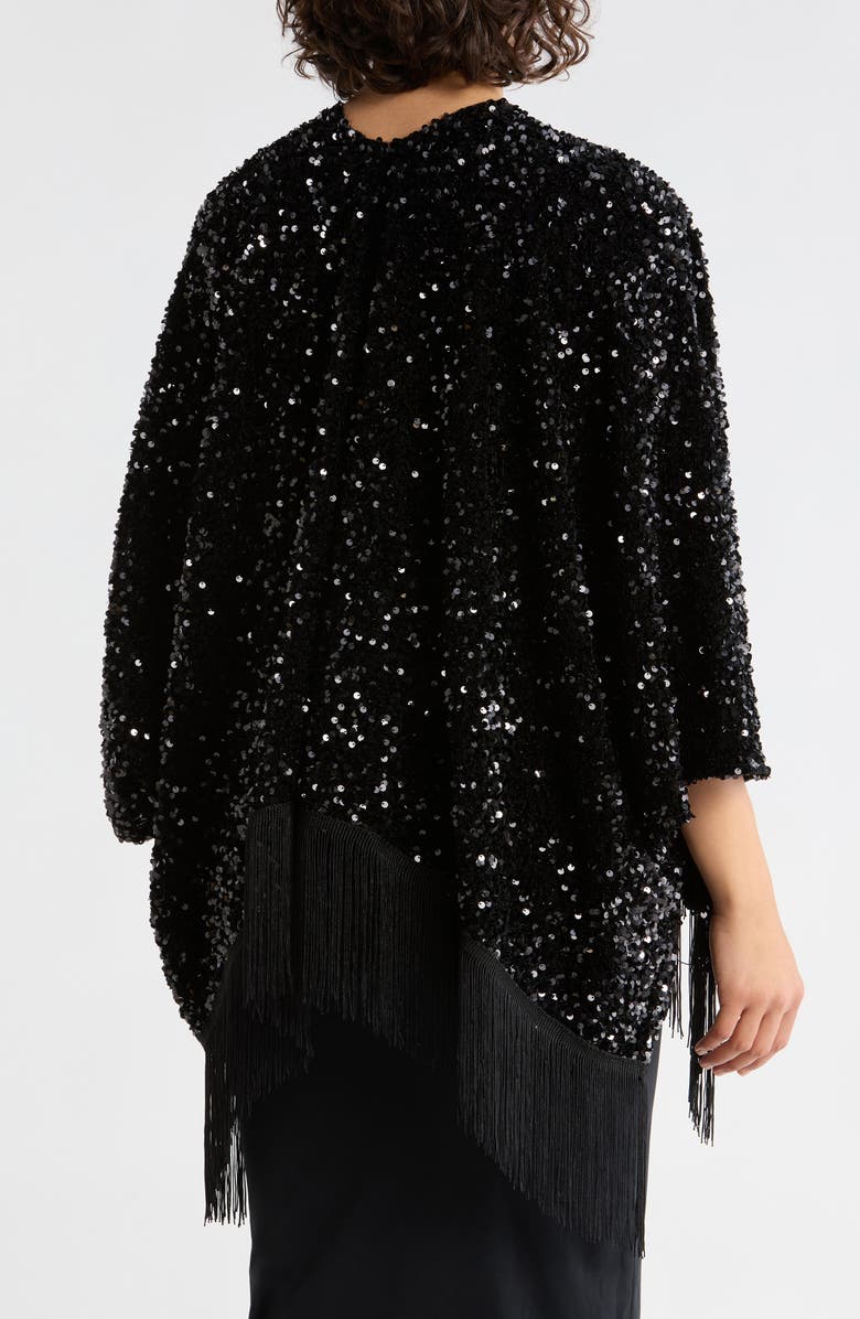 Steve Madden Sequin Fringe Topper, Alternate, color, Black