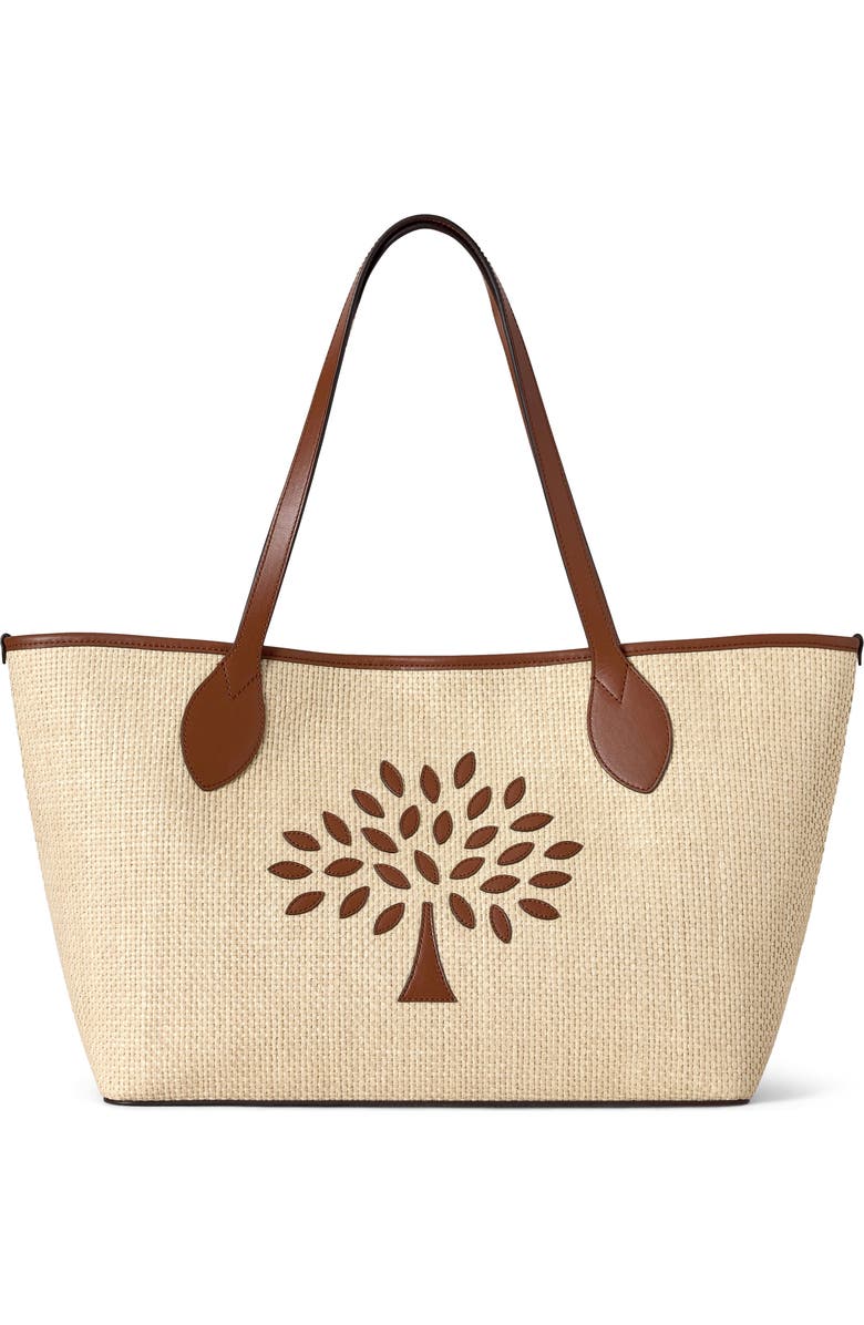 Mulberry Raffia Tree Tote, Main, color, Ecru-Bright Oak