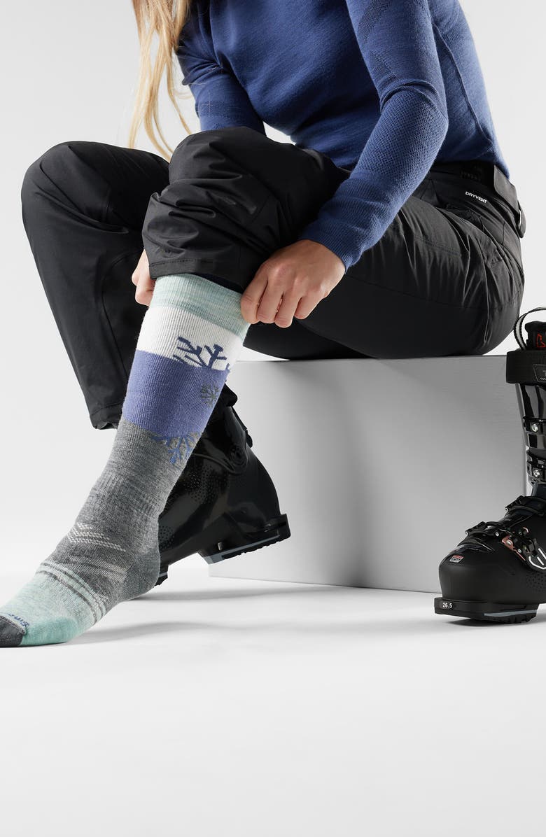 Smartwool Ski Snowpocalypse Pattern Full Cushion Wool Blend Over the Calf Socks, Alternate, color, 