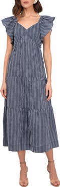 Adelyn Rae Stripe Tiered Maxi Dress