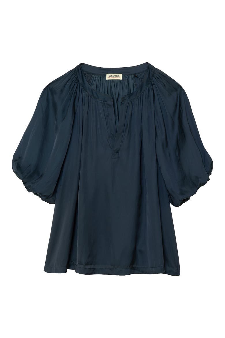 Teko Satin Top, Alternate, color, MARINE