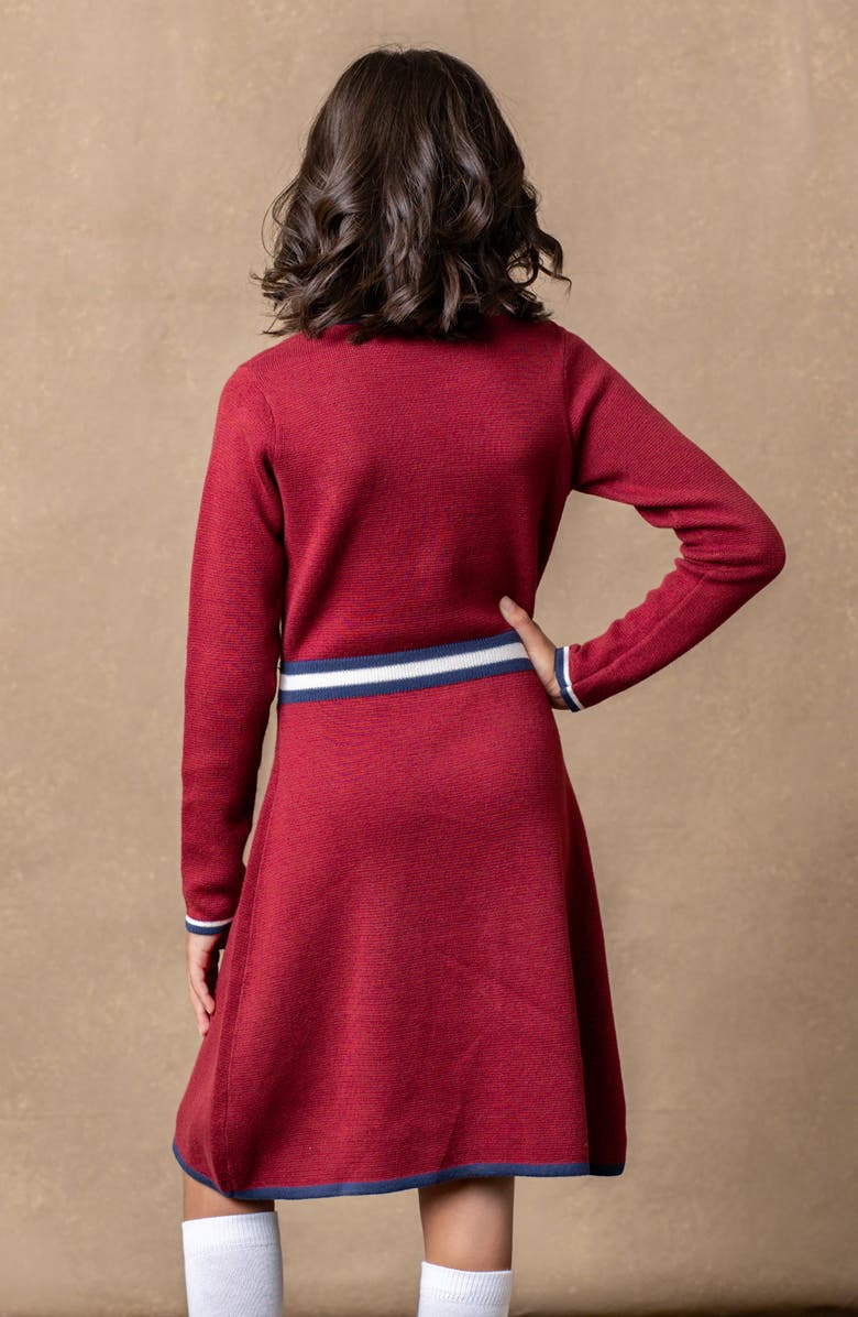 Hope & Henry Baby Girls' Organic Henley Sweater Dress, Infant, Alternate, color, Oxblood With Tipping