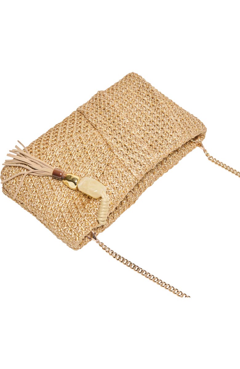 Dolce Vita Lorena Woven Raffia Clutch, Alternate, color, Gold