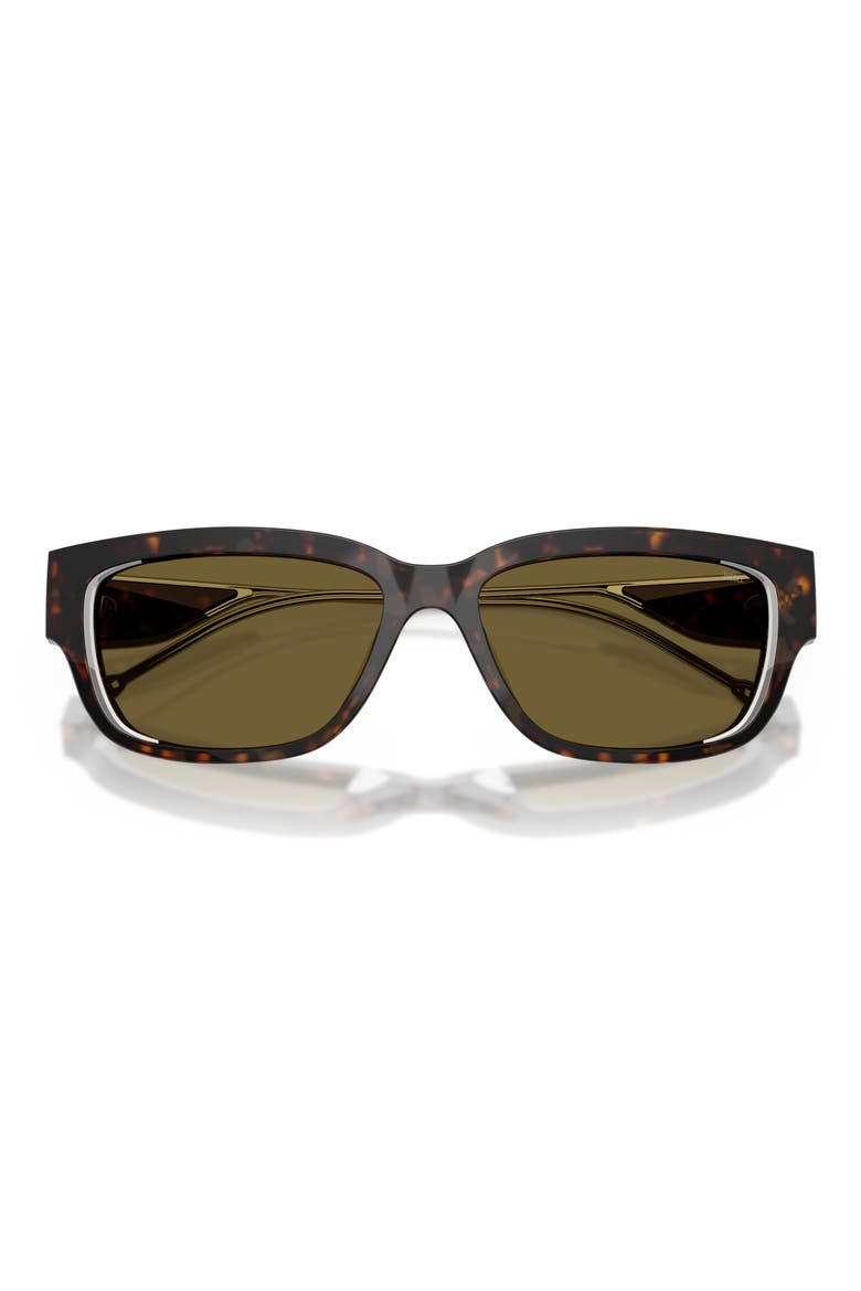 Geck-D 56mm Rectangular Sunglasses, Alternate, color, SHINY DARK HAVANA/ BROWN