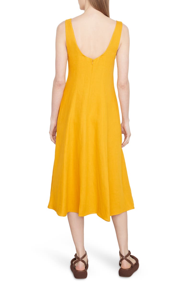 Vince Panelled Sleeveless Midi Dress, Alternate, color, Papaya