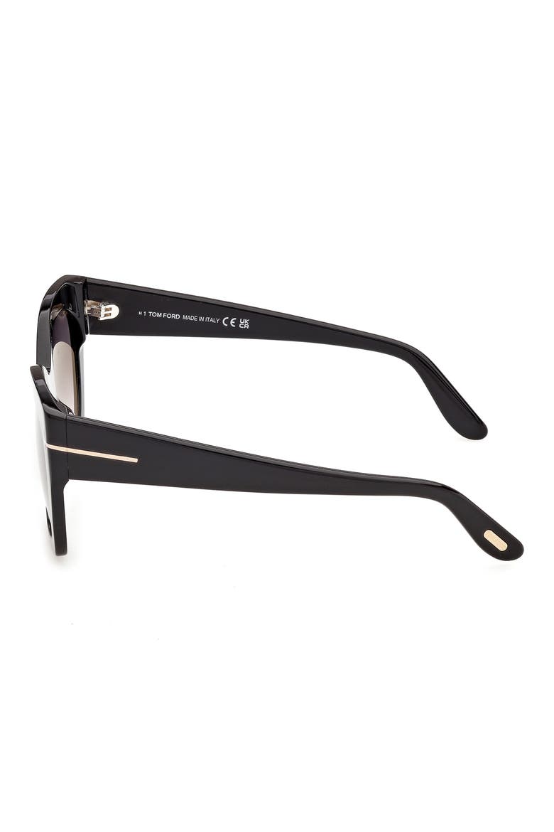 Joni 54mm Gradient Butterfly Sunglasses, Alternate, color, BLACK / ROSE GOLD / SMOKE
