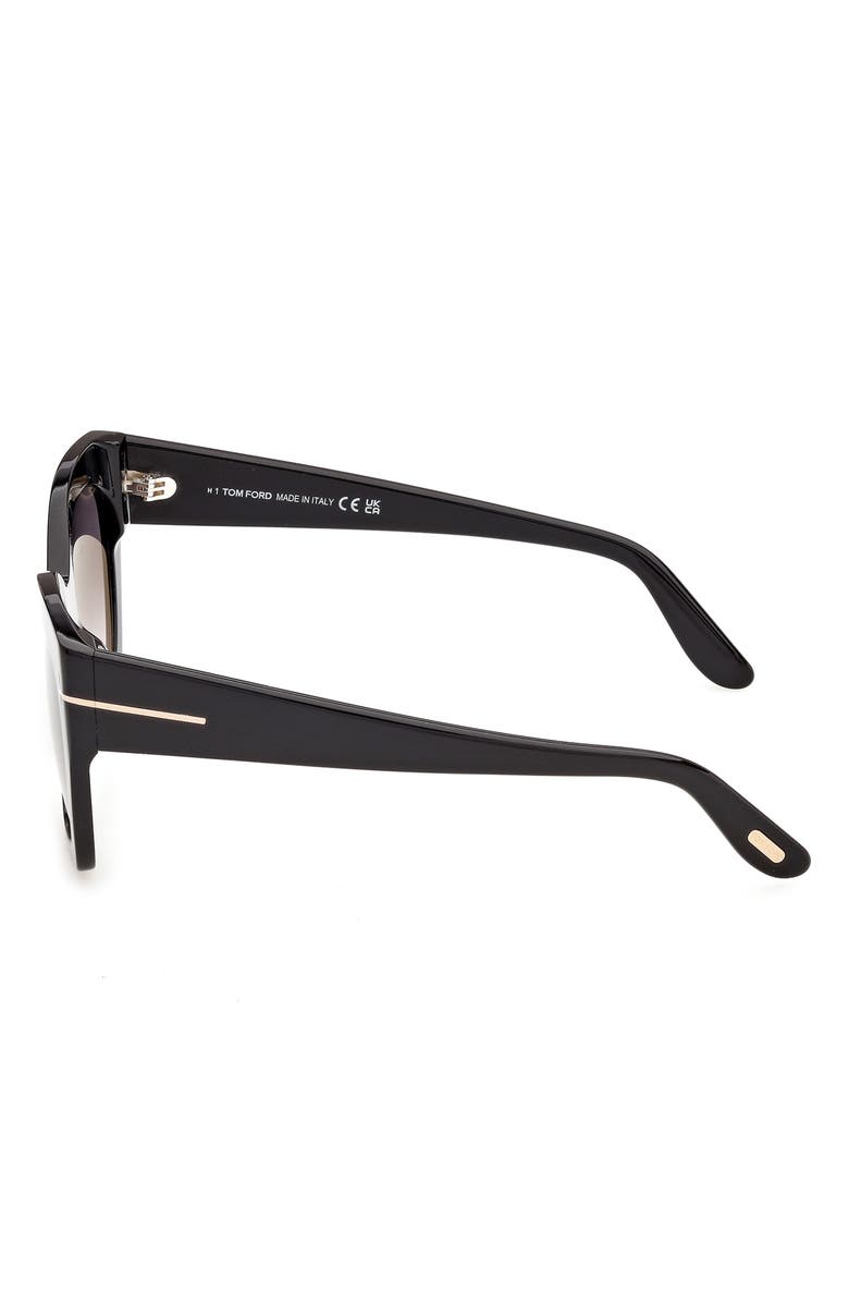 TOM FORD Joni 54mm Gradient Butterfly Sunglasses, Alternate, color, Black / Rose Gold / Smoke