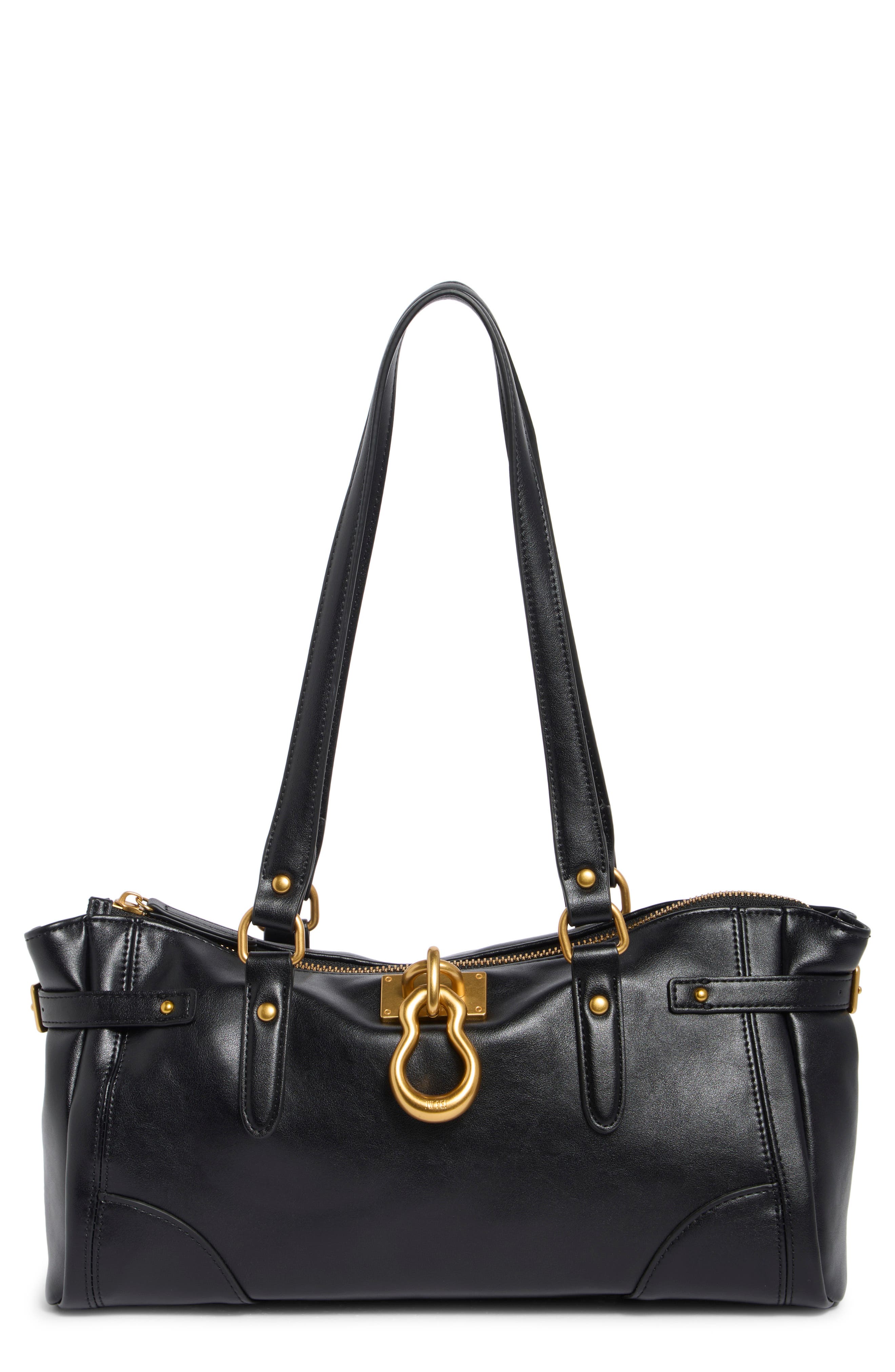 Yvette Faux Leather Elongated Tote Bag