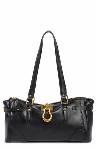 Yvette Faux Leather Elongated Tote Bag