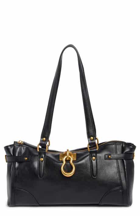 Yvette Faux Leather Elongated Tote Bag