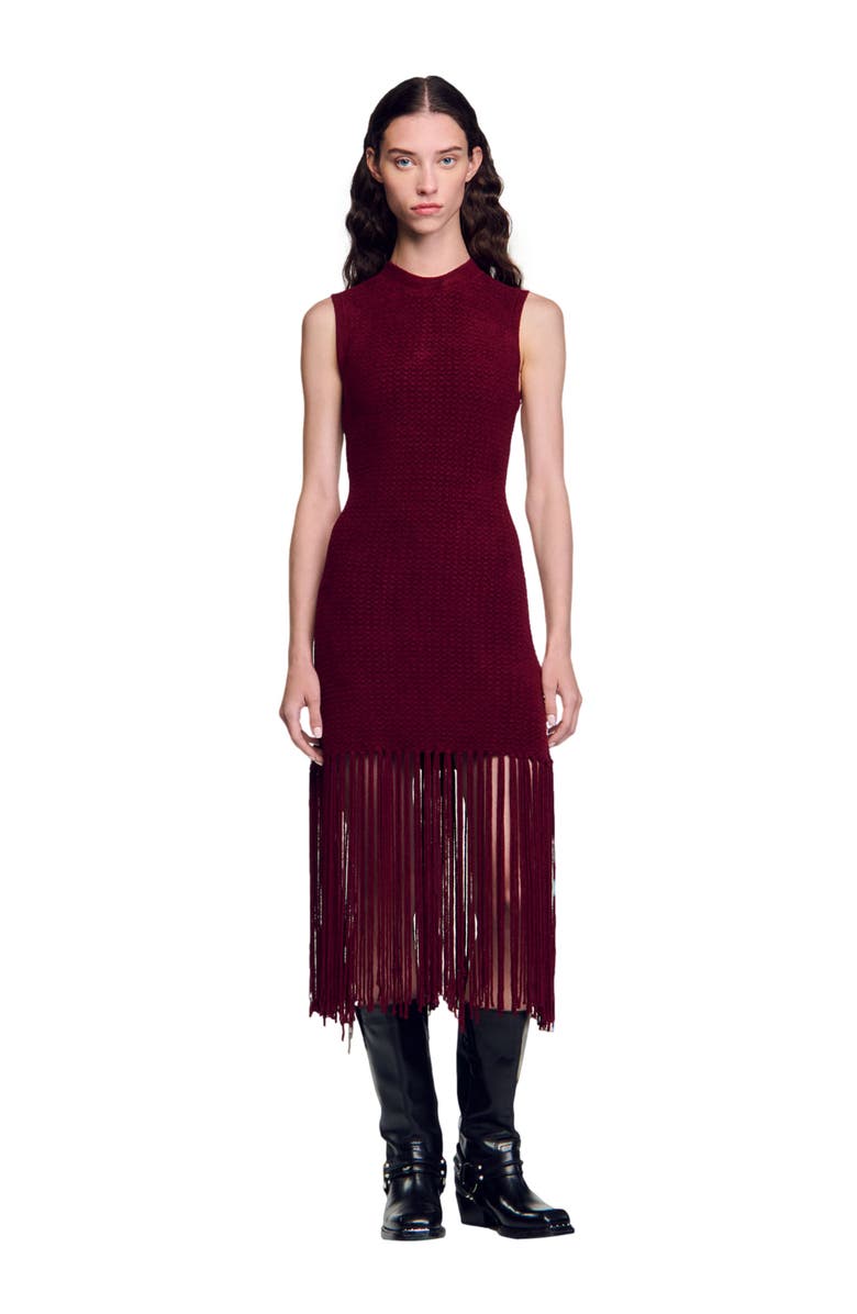 SANDRO Velvet knit dress, Main, color, 