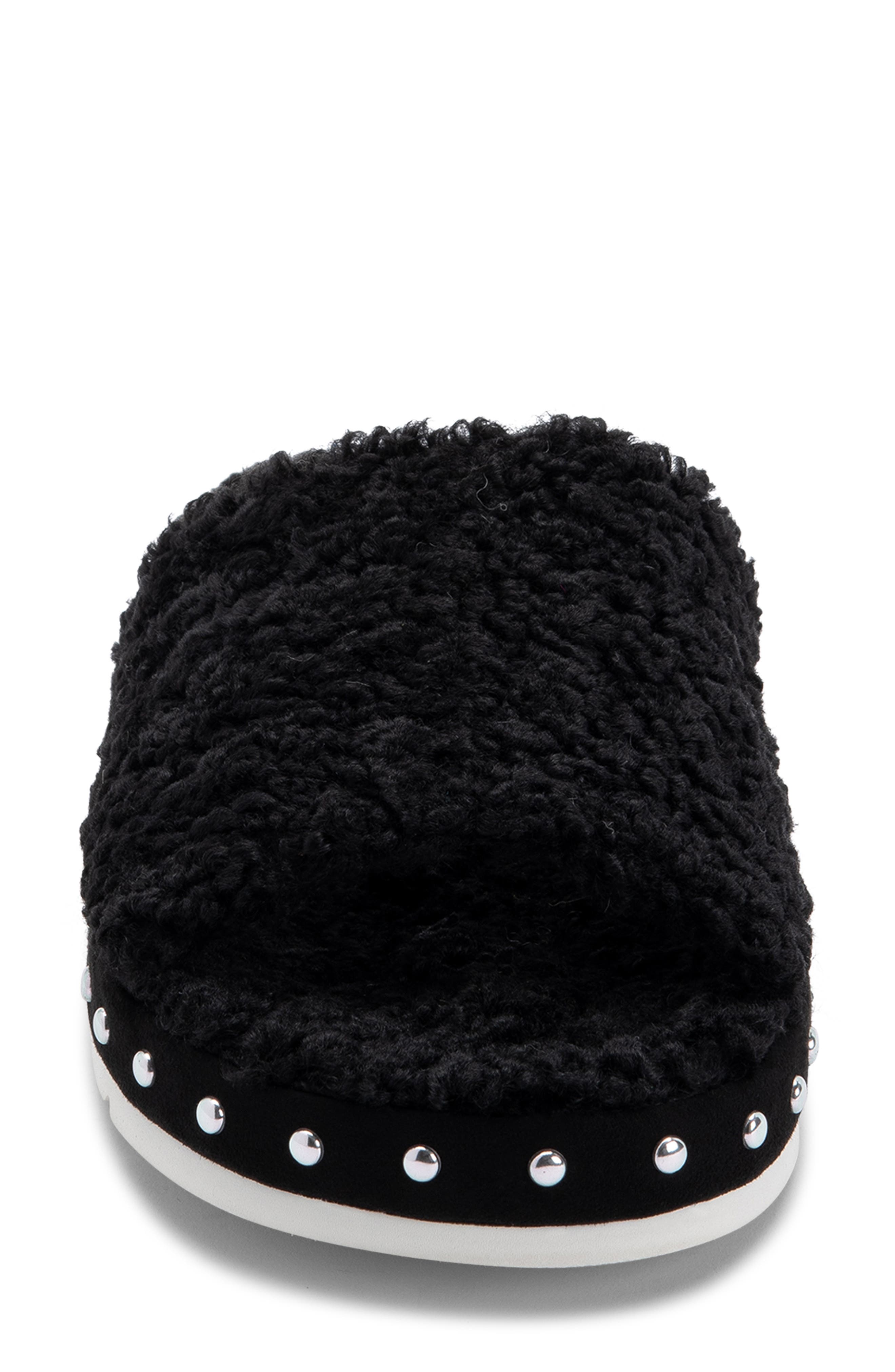 Dolce Vita Faux Fur Platform Slide Slipper, Alternate, color, 