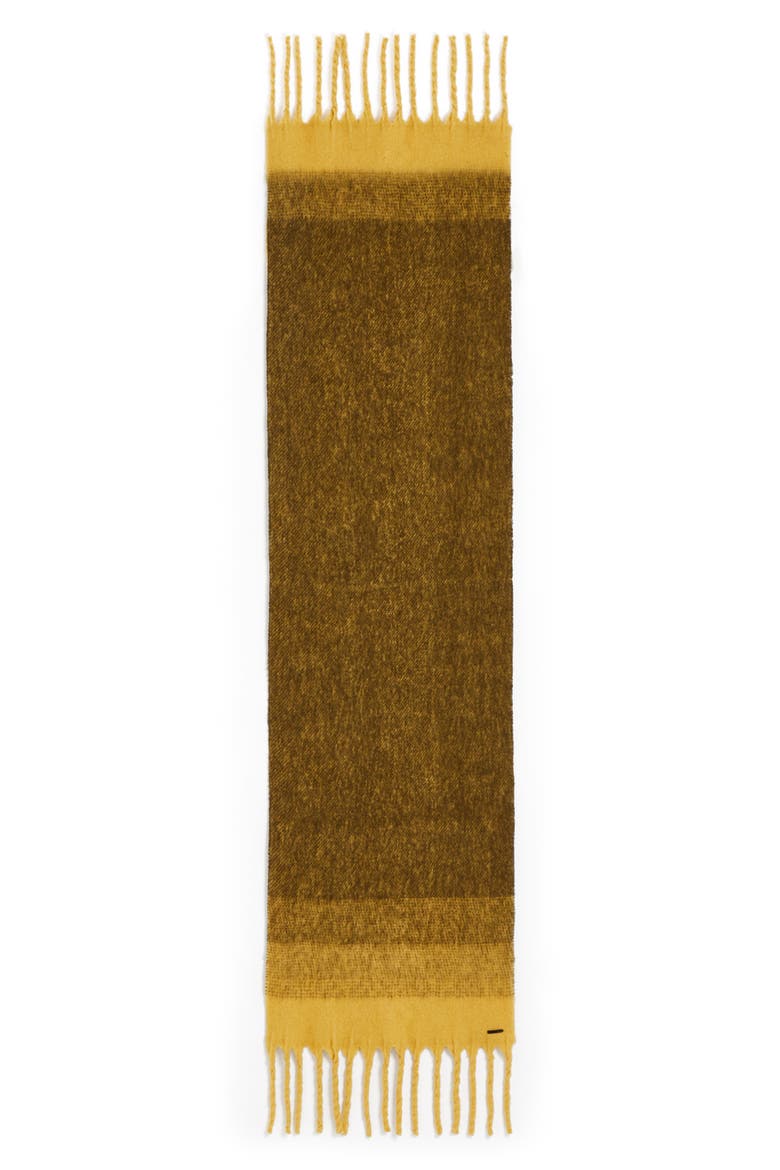 Fuzzy Ombré Wool Blend Scarf, Alternate, color, MUSTARD YELLOW
