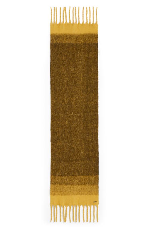 Allsaints Fuzzy Ombré Wool Blend Scarf In Brown