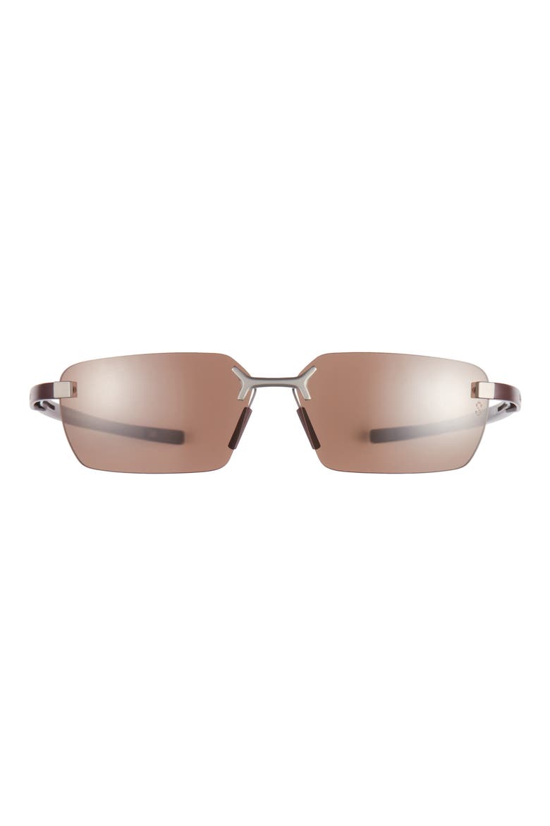 Flex 59mm Rectangular Sport Sunglasses, Main, color, MATTE BORDEAUX / BROWN POLAR
