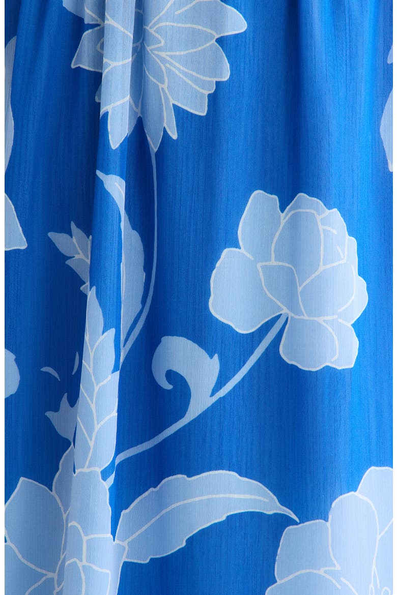 Seabloom Floral Amaretto Puff Long Sleeve Dress, Alternate, color, COBALT-BLUE