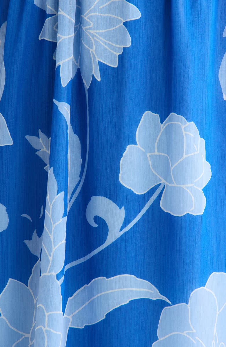 SUGARLIPS Seabloom Floral Amaretto Puff Long Sleeve Dress, Alternate, color, Cobalt-Blue