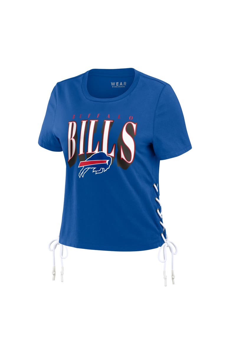 WEAR by Erin Andrews Women's WEAR by Erin Andrews Royal Buffalo Bills Lace Up Side Modest Cropped T-Shirt, Alternate, color, Royal