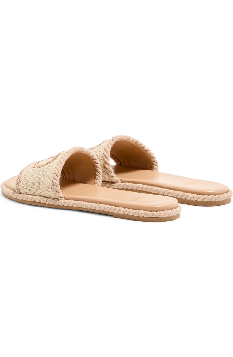 Valentino Garavani VLOGO Torchon Flat Espadrille Slide Sandal, Alternate, color, Beige