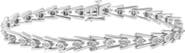 Haus of Brilliance Silver 1/4 cttw Miracle Set Diamond Sleek and Open "V"Bracelet