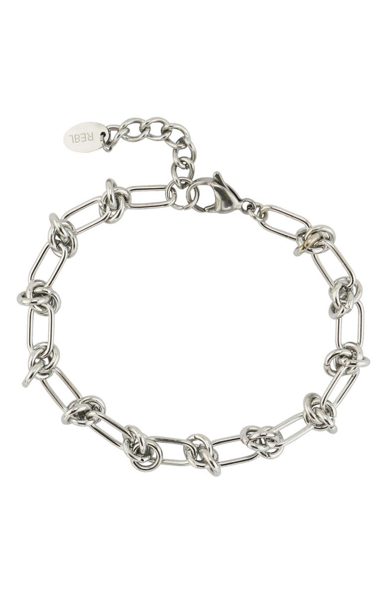 REBL Knot Chain Bracelet, Main, color, Silver