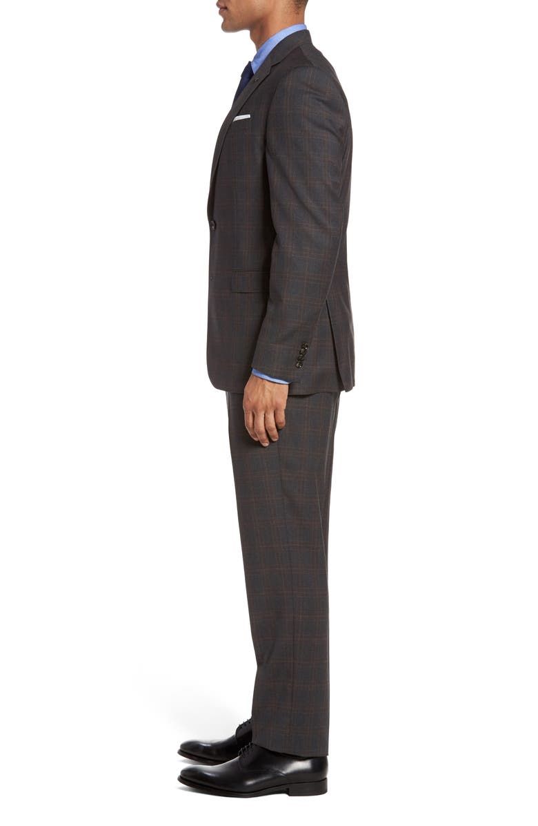 Ted Baker London Jay Trim Fit Plaid Wool Suit, Alternate, color,