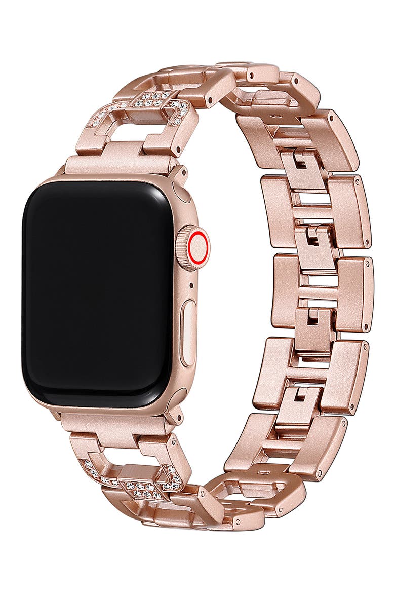 Tiana Rose Gold IP Apple Watch® Watchband, Main, color, ROSE GOLD