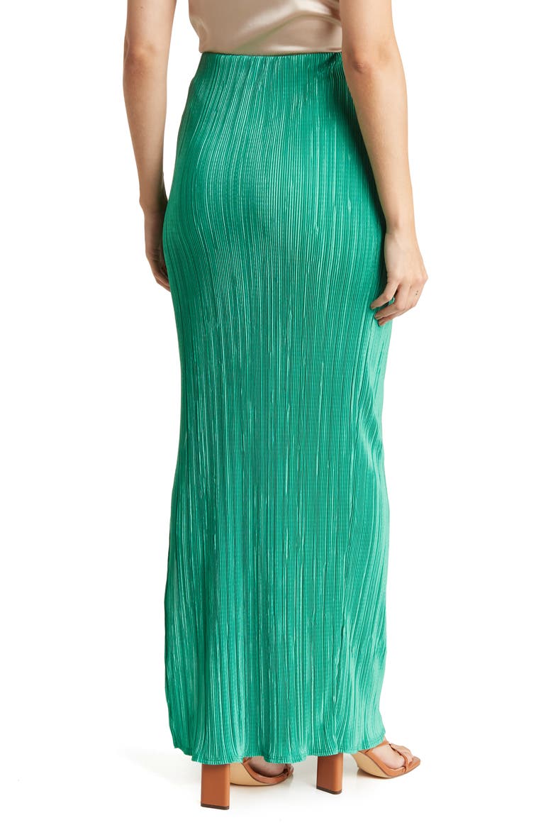 Plissé Maxi Skirt, Alternate, color, EMERALD GREEN