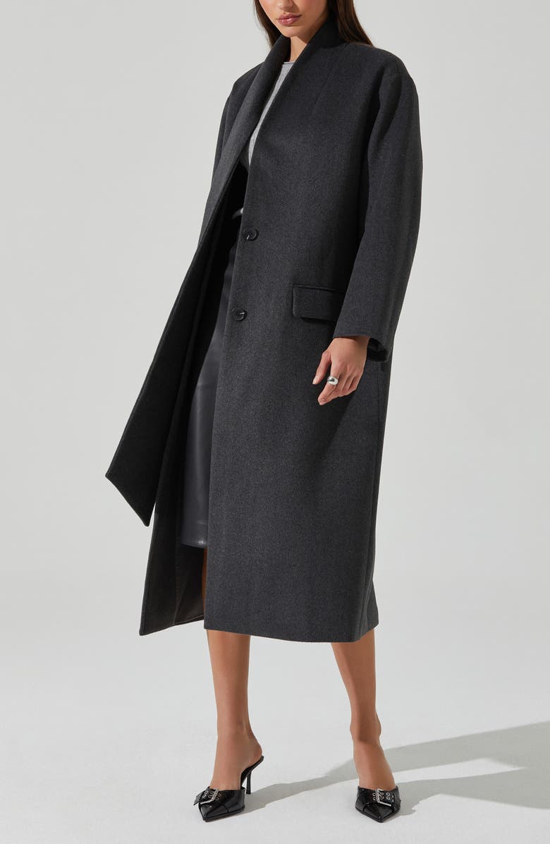 ASTR the Label Londyn Cowl Neck Coat, Alternate, color, Charcoal