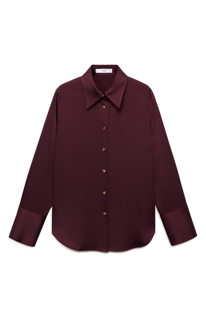 MANGO Abstract Print Button-Up Shirt, Alternate, color, Burgundy