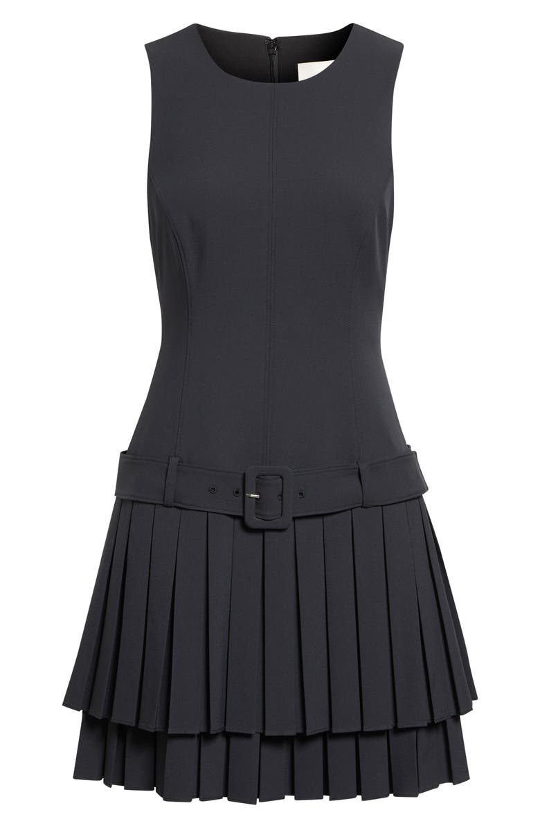 Cinq à Sept Reena Pleat Detail Sleeveless Dress, Alternate, color, Black