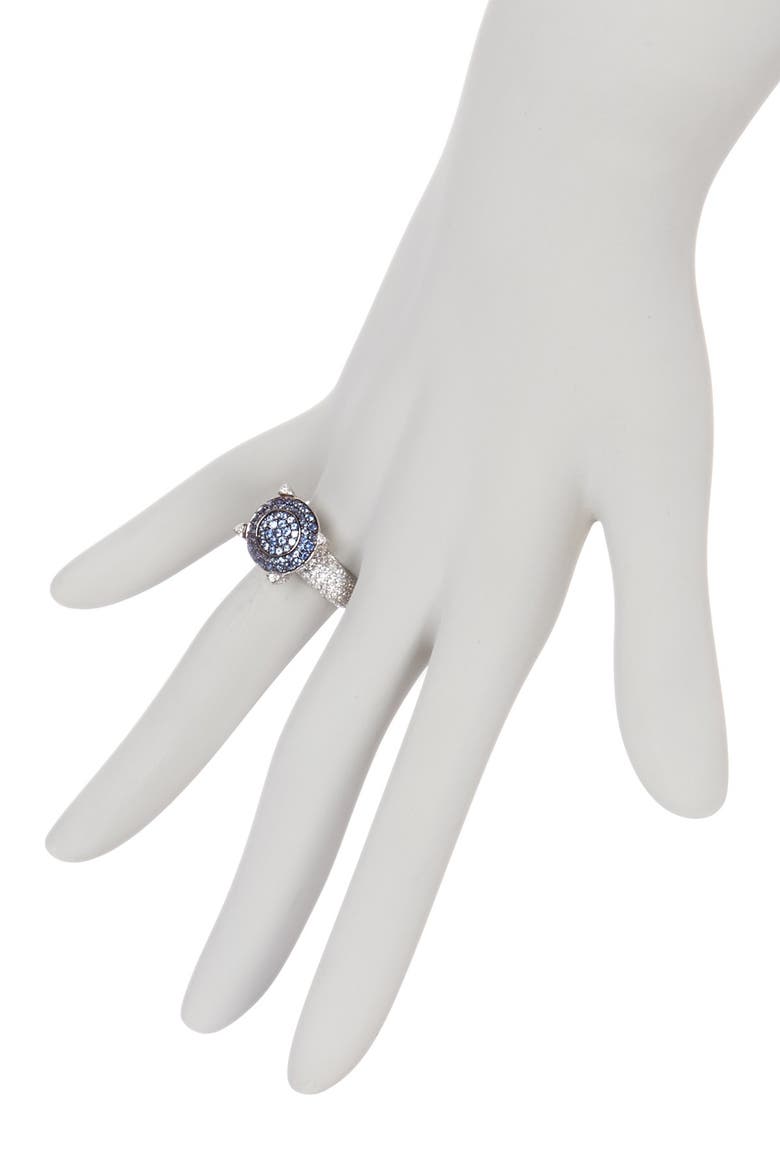 Sterling Silver Pave Blue CZ Ring, Alternate, color, BLUE