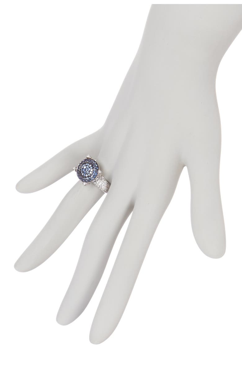 SUZY LEVIAN Sterling Silver Pave Blue CZ Ring, Alternate, color, Blue