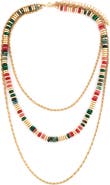 Panacea Stone Beaded Layered Chain Necklace