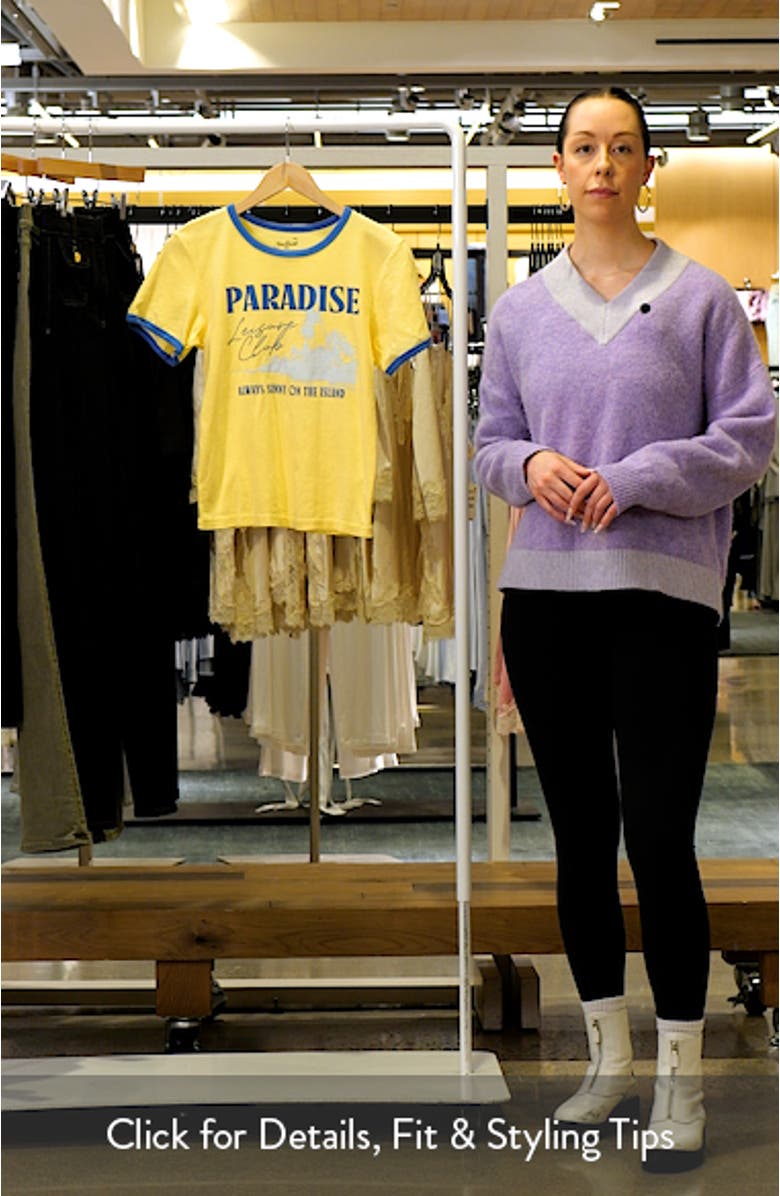 Paradise Skimmer Ringer Graphic T-Shirt, sales video thumbnail