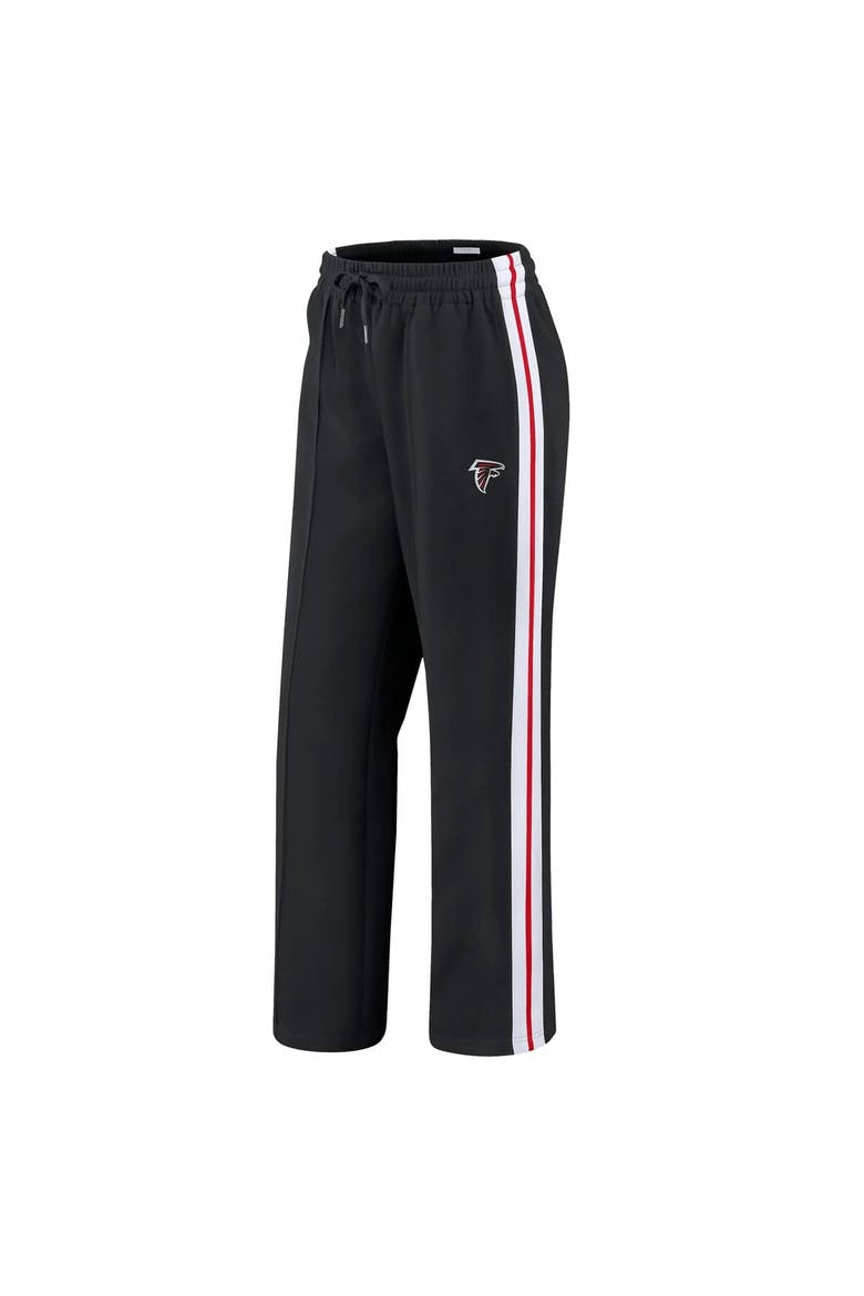 Women's WEAR by Erin Andrews Black Atlanta Falcons Color-Block Straight Leg Pants, Alternate, color, Black