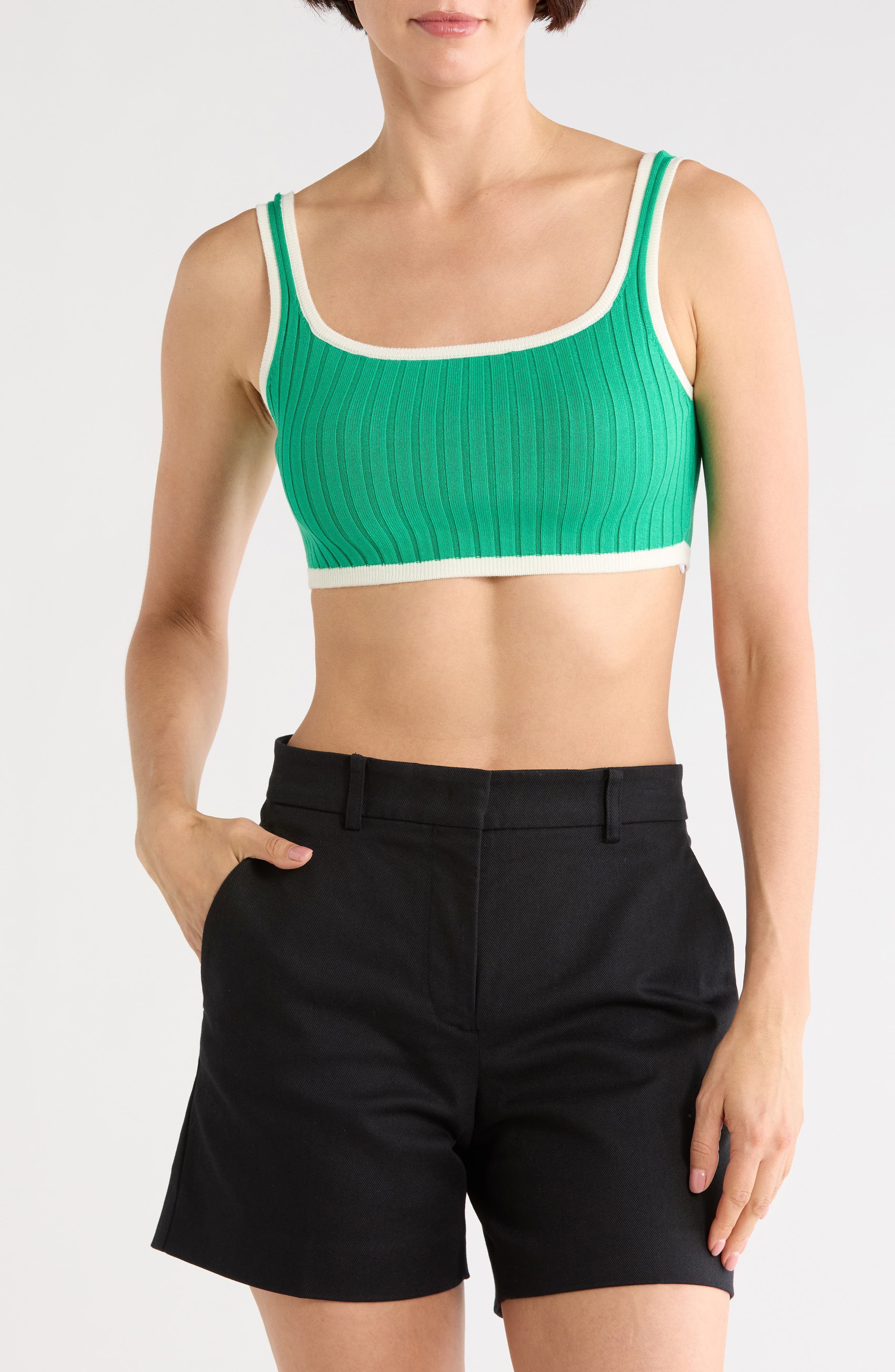 Longchamp Ribbed Crop Sweater Tank