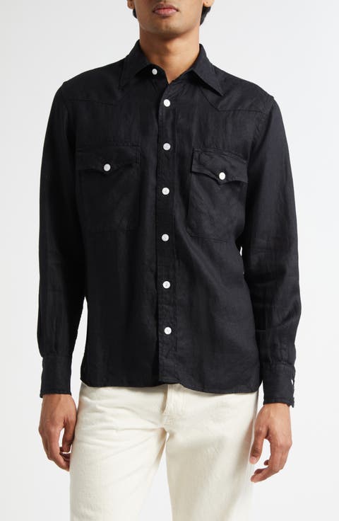 Linen Twill Western Shirt
