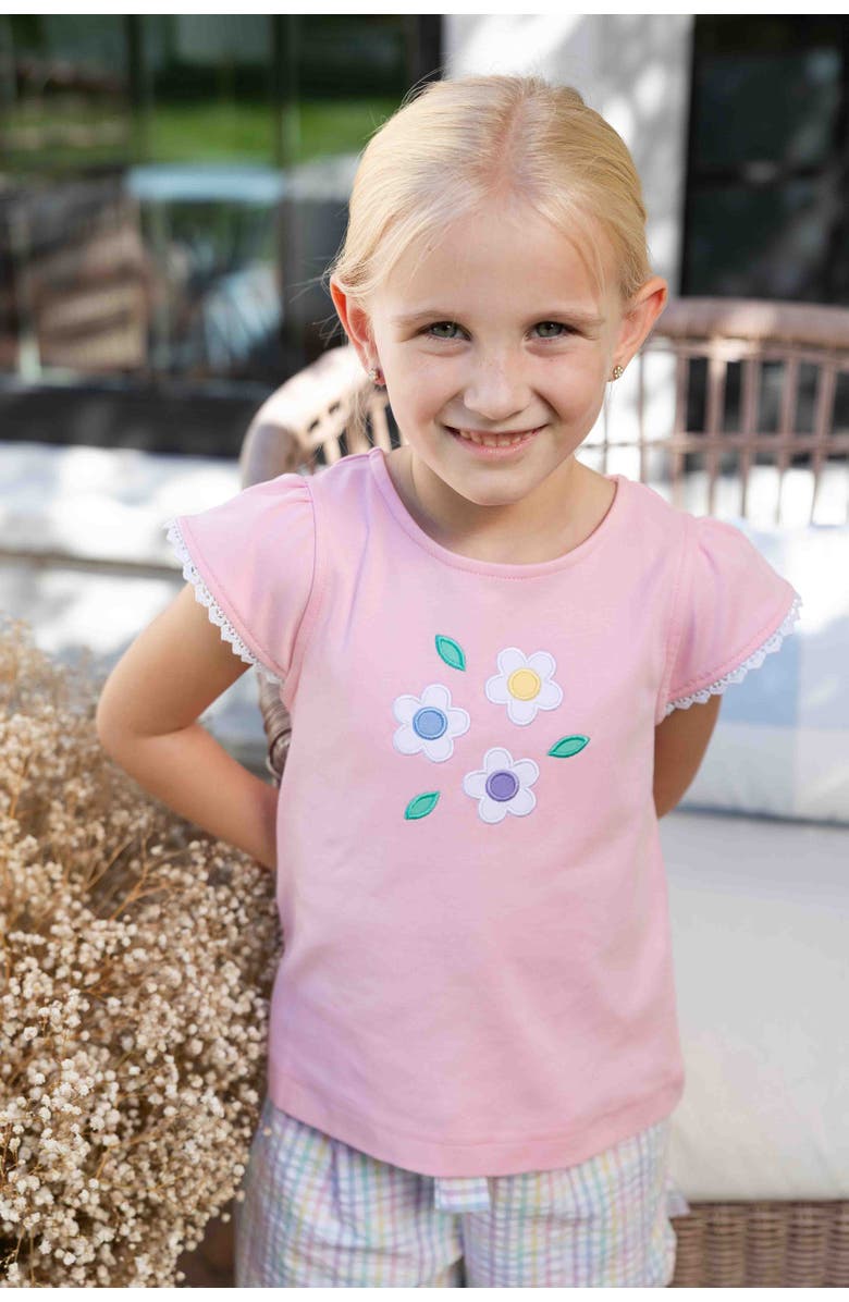 Florence Eiseman Knit Top With Flowers, Alternate, color, Pink