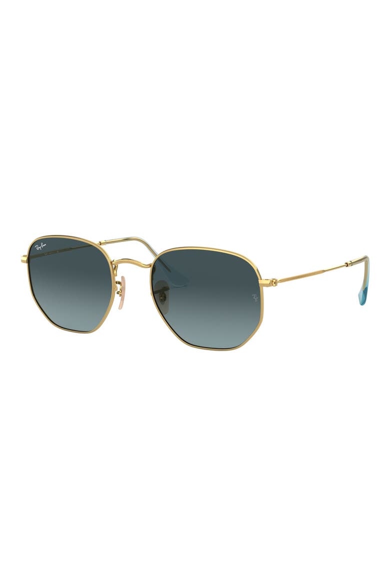 51mm Geometric Sunglasses, Alternate, color, GOLD/ BLUE GRADIENT