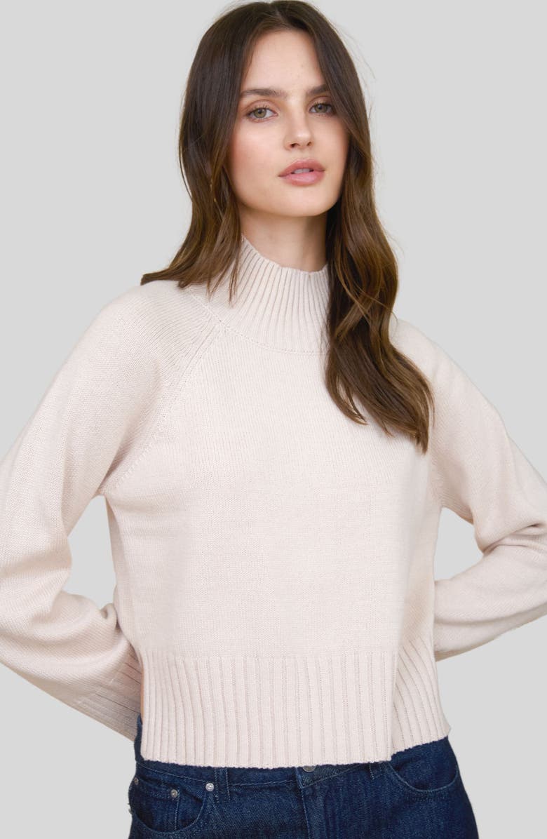 Blu Pepper Turtleneck Cozy Sweater, Alternate, color, Light Khaki
