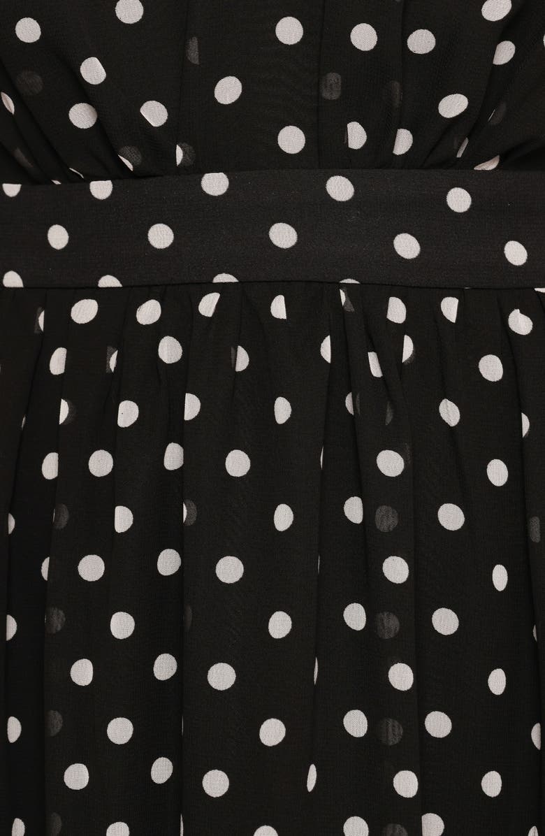 Petal & Pup Ada Polka Dot Sleeveless Maxi Dress, Alternate, color, Black Polka Dot