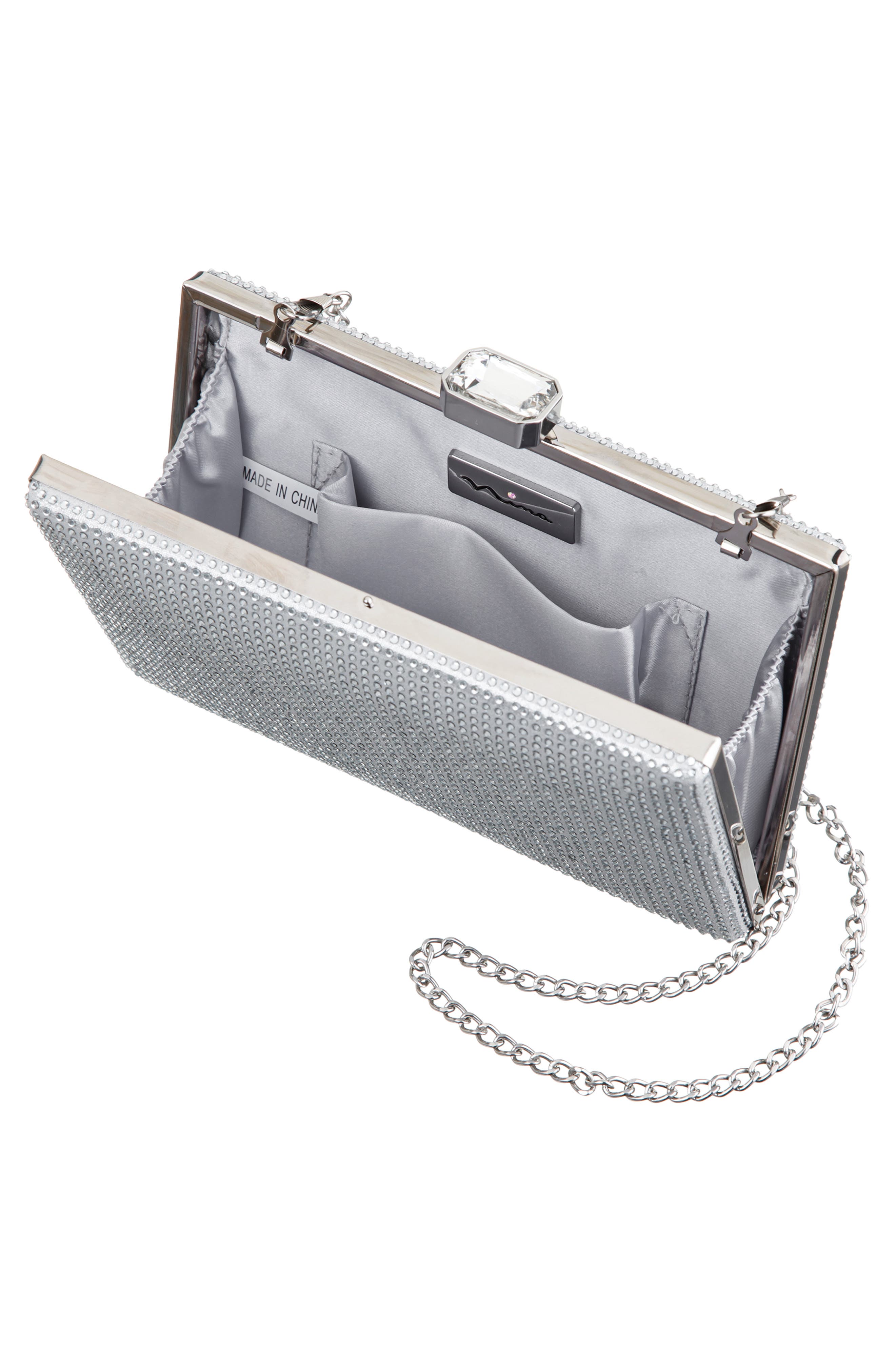 Justin Frame Clutch, Alternate, color, SILVER