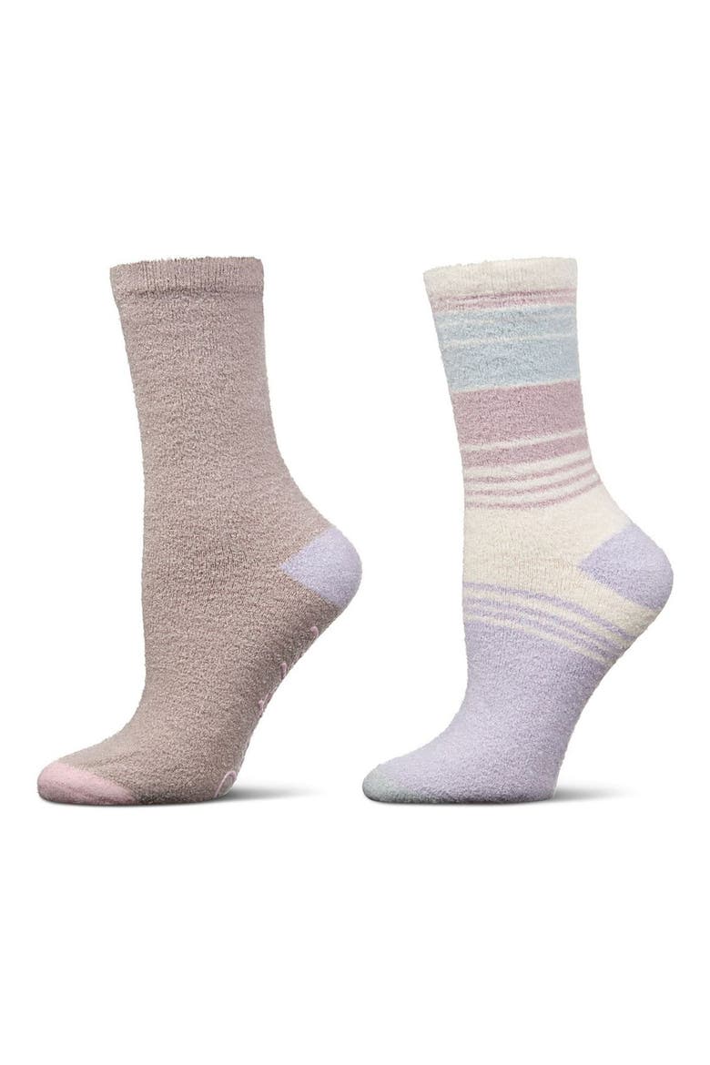 Assorted 2-Pack Aloe Infused Crew Socks, Main, color, LAVENDER