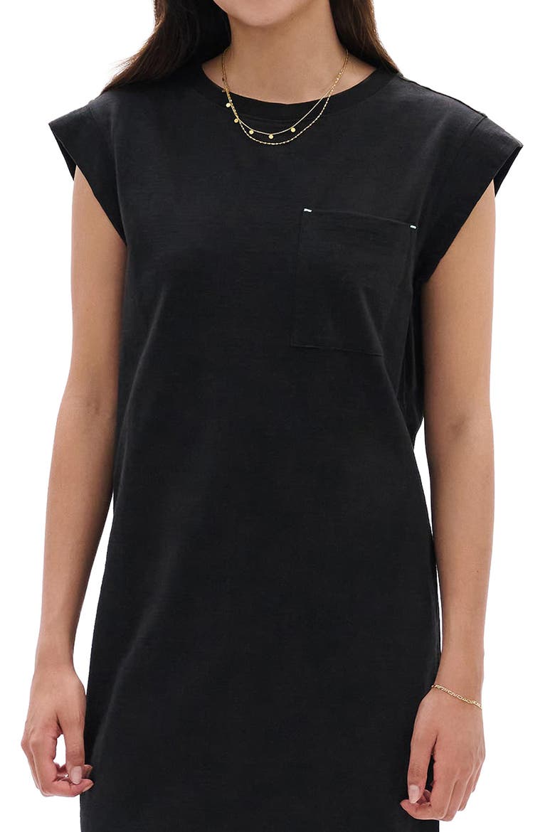 Pocket T-Shirt Dress, Alternate, color, CAVIAR