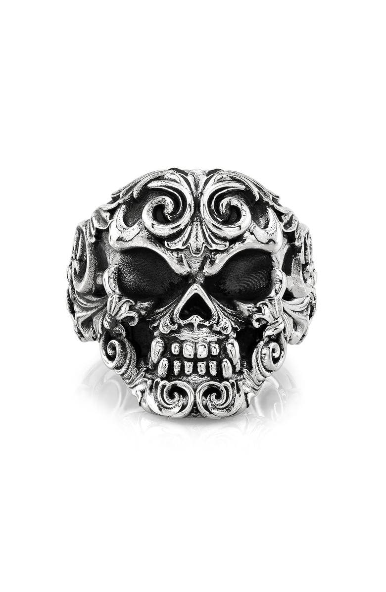 Room101 07 Filigree Skull Ring, Main, color, Silver
