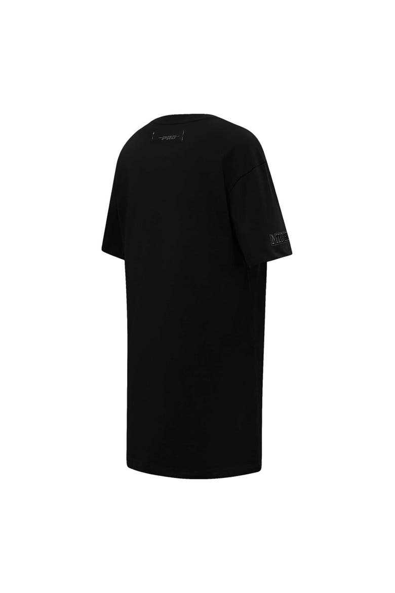 Women's Pro Standard Black Michigan Wolverines Tonal Neutral Mini T-Shirt Dress, Alternate, color, Black