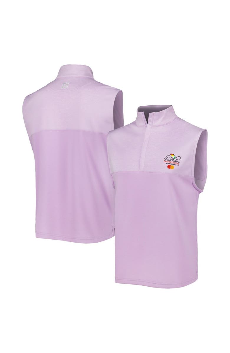 FOOTJOY Men's FootJoy Purple Arnold Palmer Invitational Heather Yoke Half-Zip Vest, Main, color, Purple