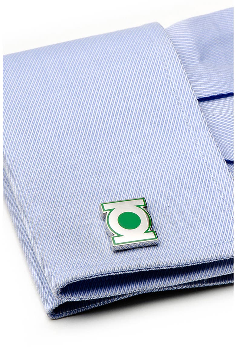 Green Lantern Cuff Links, Alternate, color, GREEN