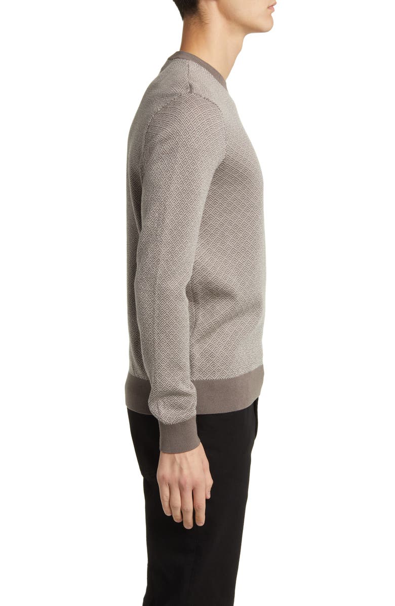 Emporio Armani Geometric Jacquard Virgin Wool Sweater, Alternate, color,